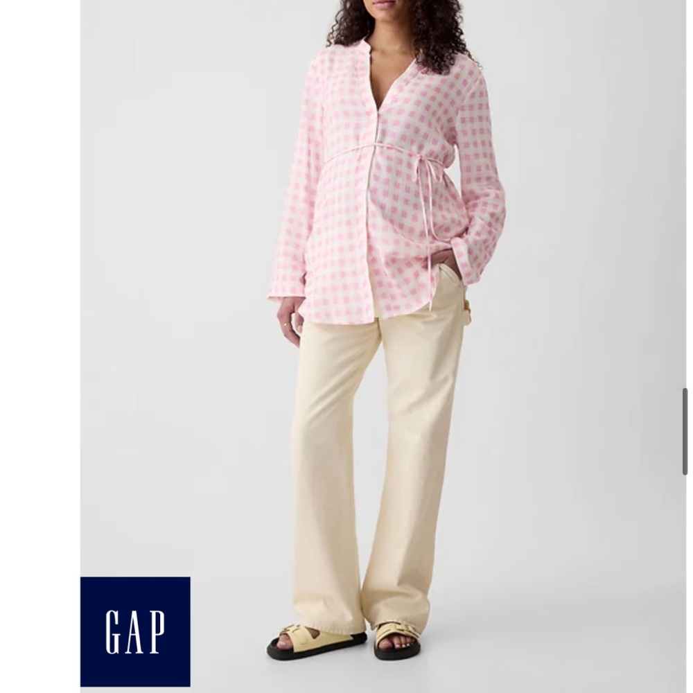 GAP Maternity Linen-Blend Shirt